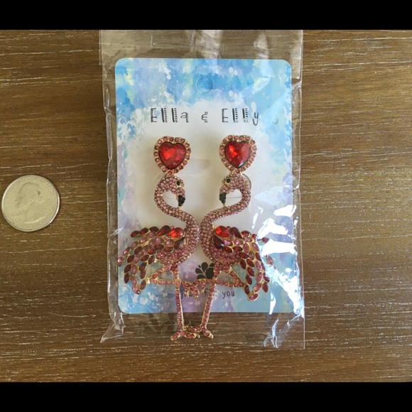 Jewelry - ADORABLE PINK FLAMINGO EARRINGS
